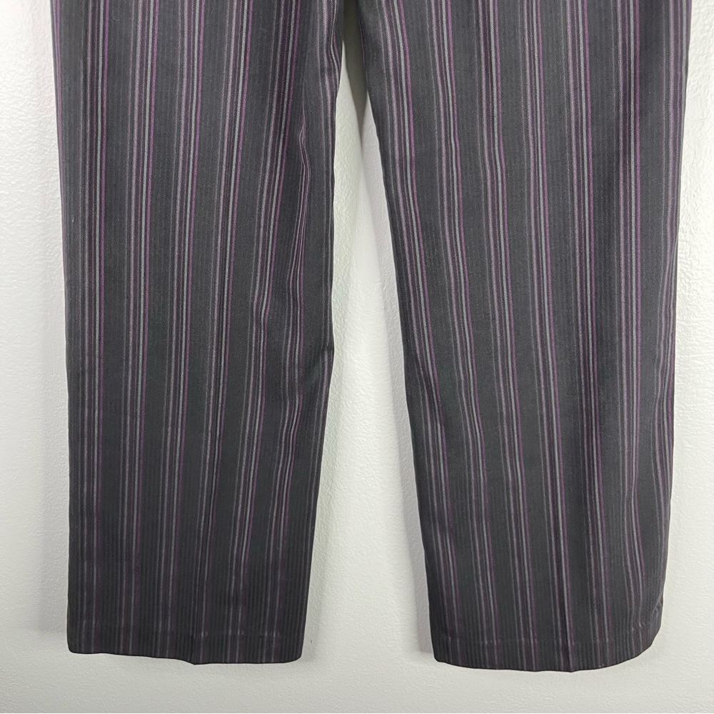 Cato Pants Women’s 8 Purple Black Stripe Contemporary Lower Rise Straight Leg - Picture 9 of 13